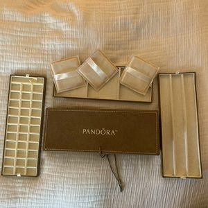 Pandora Tan Suede 3 Tray Storage Box